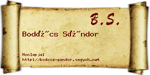 Bodócs Sándor névjegykártya