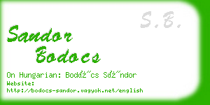 sandor bodocs business card